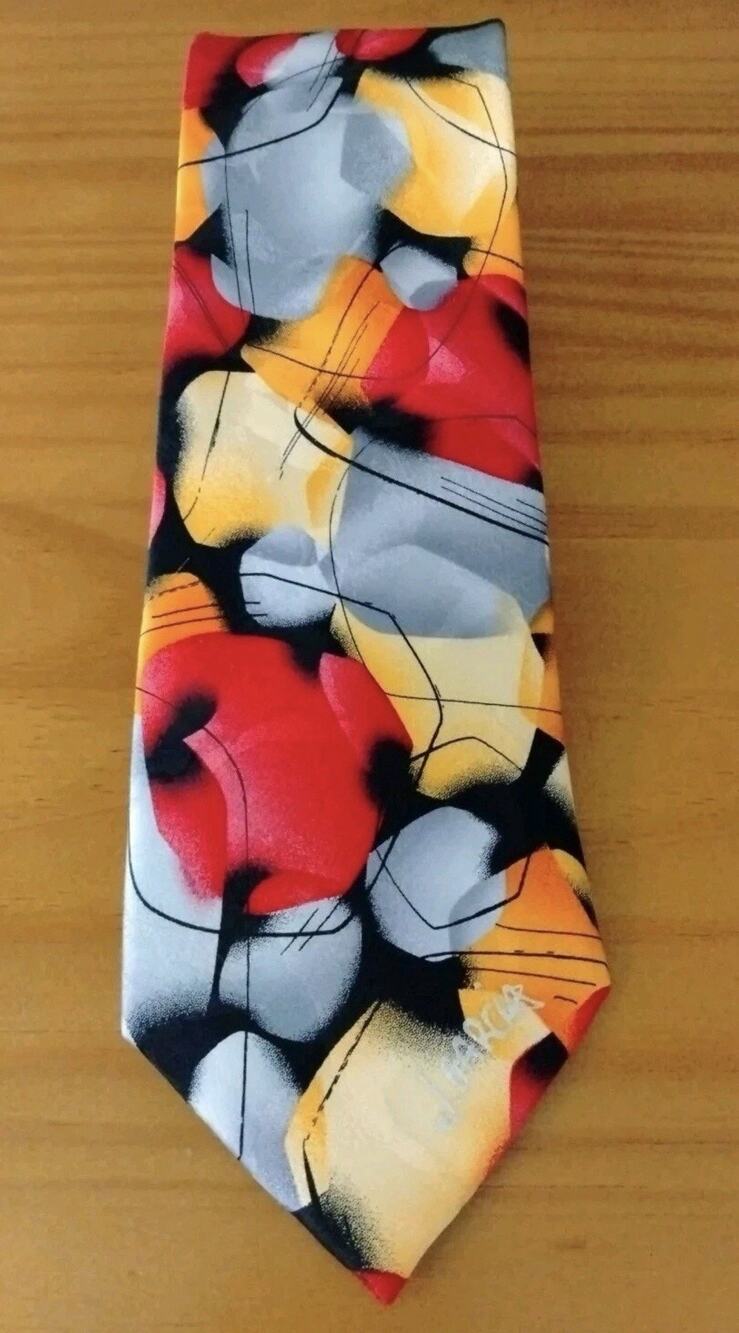 Mens Tie Silk Necktie J Garcia Collection Bee Hive Multi Color 59 Long 3.5 Wide